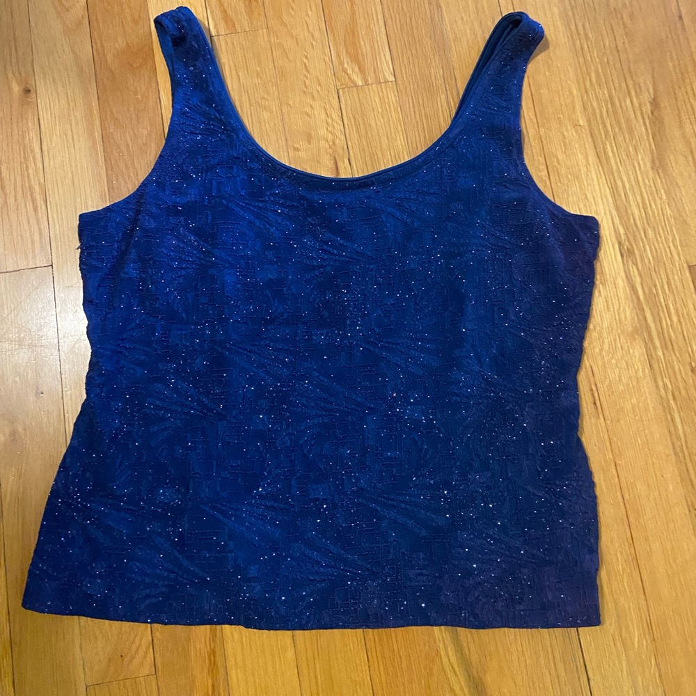 Sparkly dark blue women’s XL tank